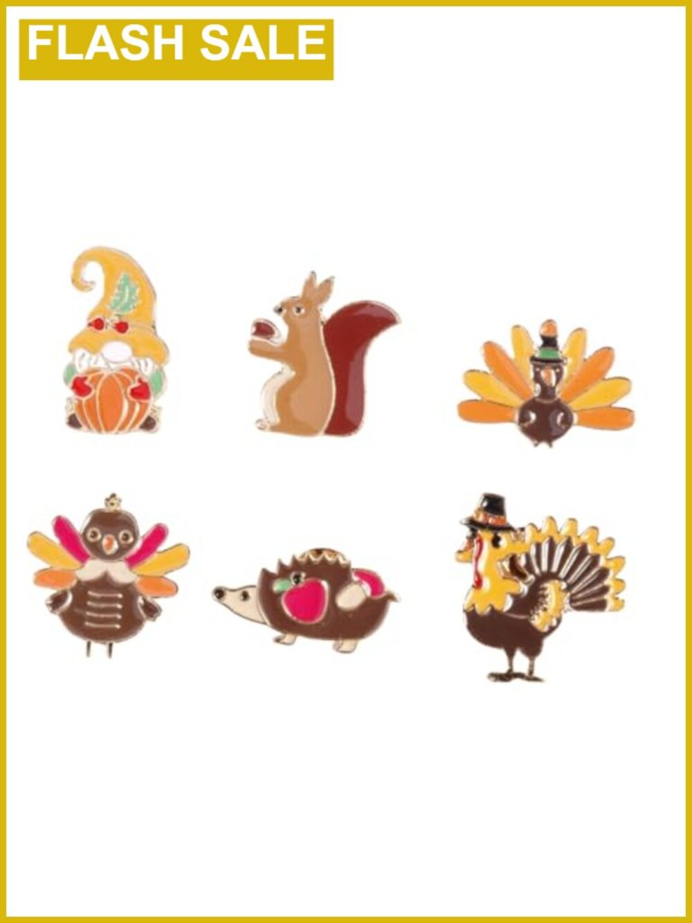 Thanksgiving Turkey Brooch Pins Set Fall Enamel Lapel Pins Holiday Jewelry